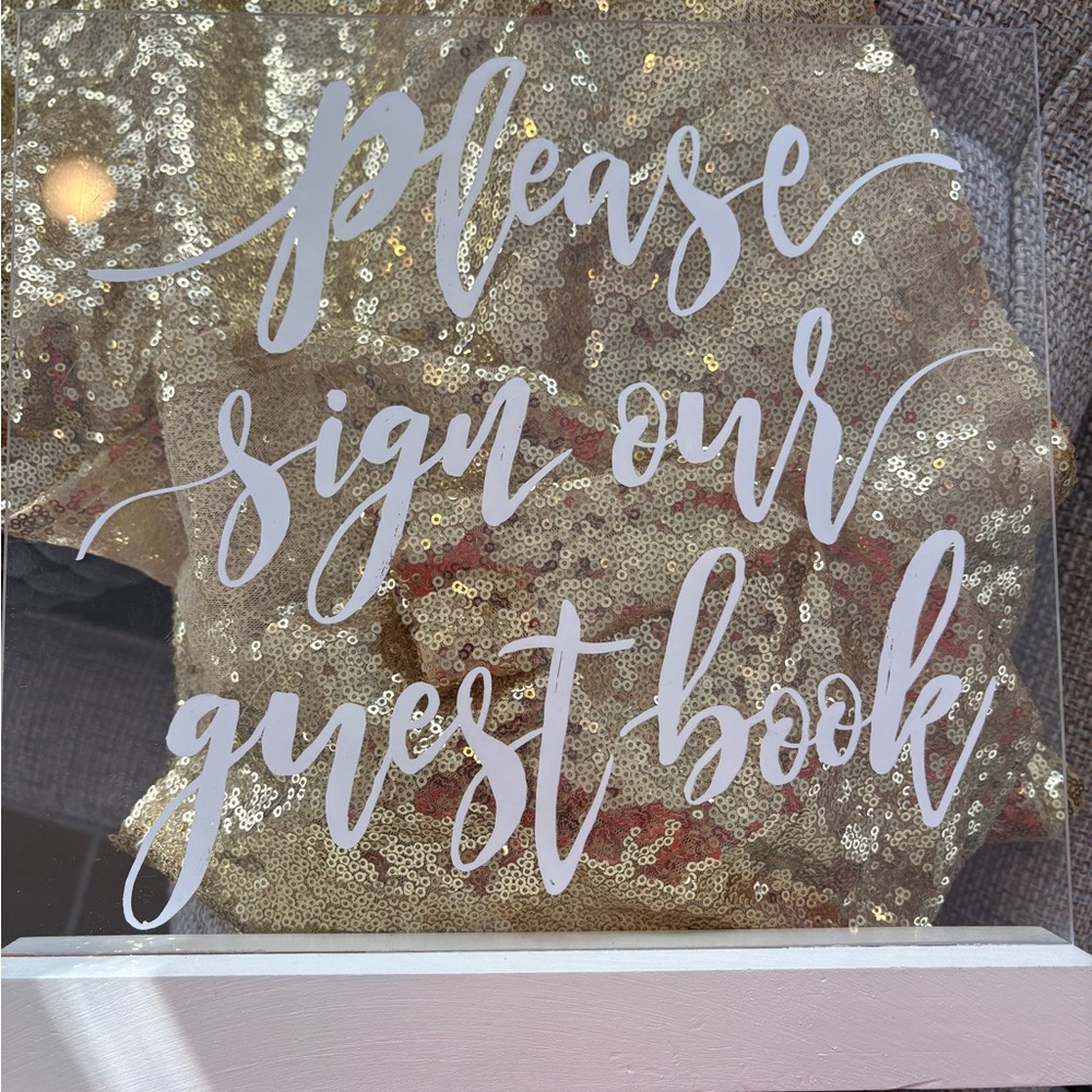 Wedding signage please sign our guestbook acrylic sign